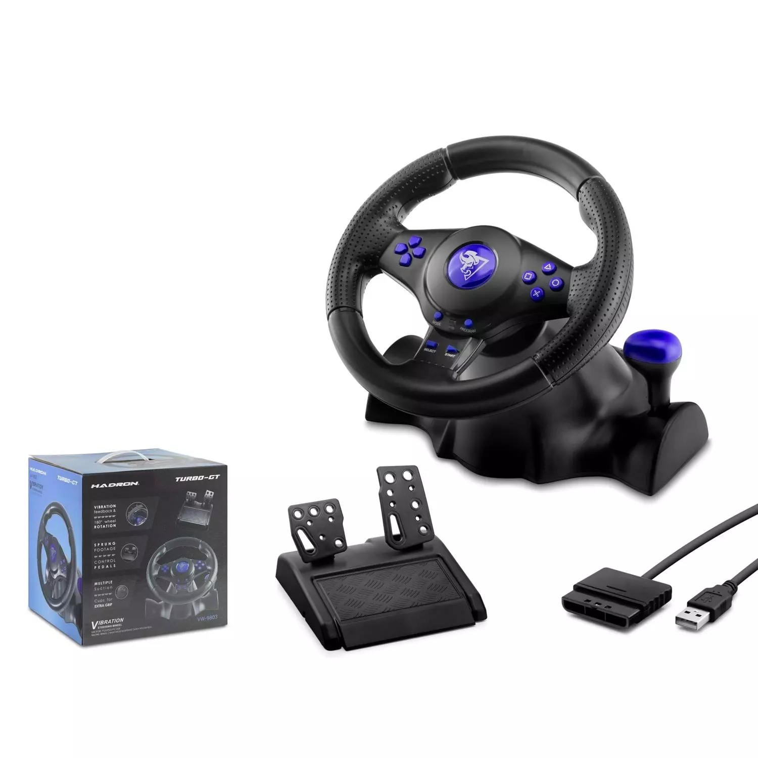 Vw9803 Oyuncu Direksiyon Seti 180 3In1 Ps3 Ps2 Pc Siyah